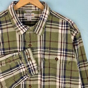 Carhartt Men's 2XL Green Plaid Hubbard Flannel Shirt Long Sleeve Original Fit